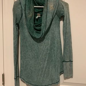 Free people cowl neck tie dye top